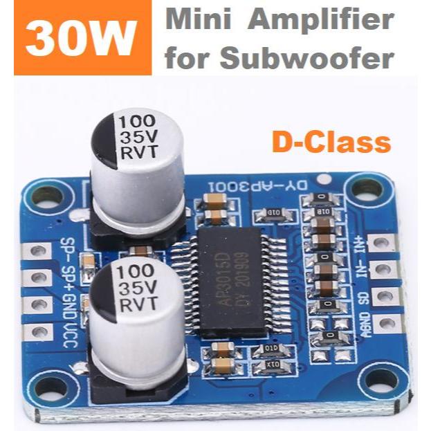 Mini HIgh Power Amplifier Mono 30W DIGITAL CLASS D HIFI SUBWOOFER