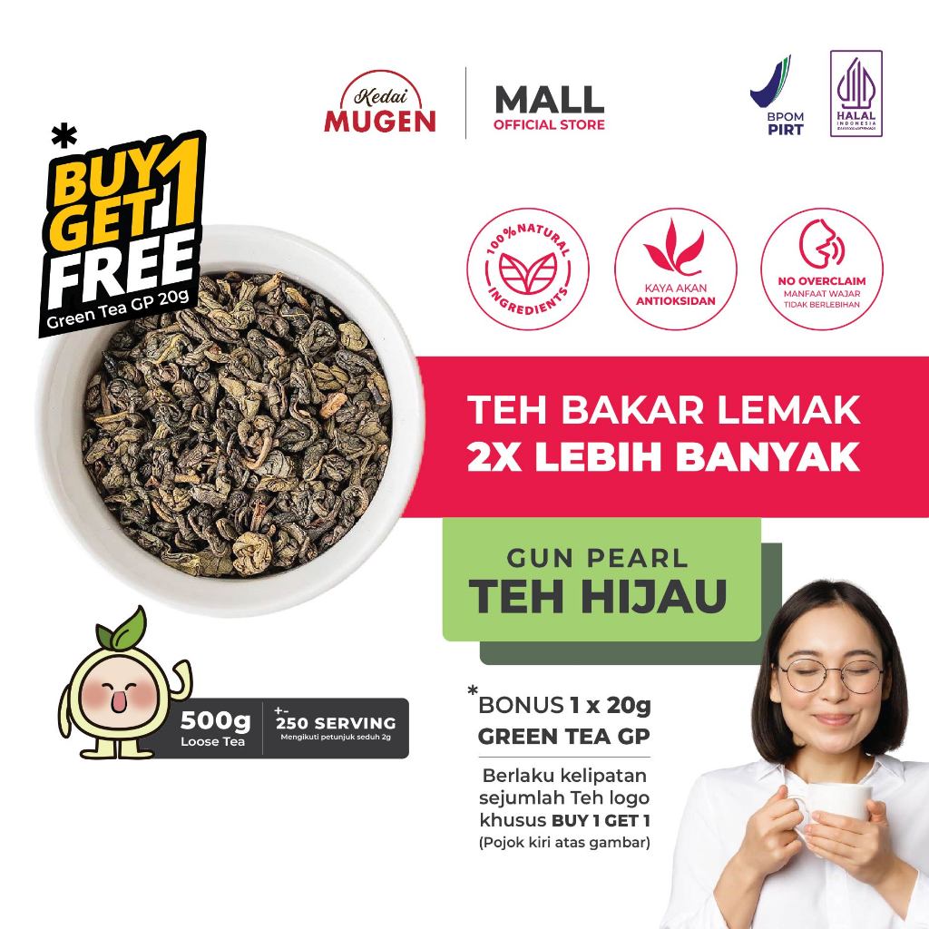 

Teh Hijau Penurun Berat badan/ Green Tea Gun Pearl Kedai Mugen 500g 1/2 kg