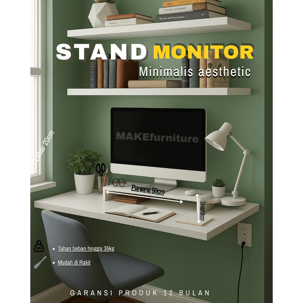 DUDUKAN LAPTOP DAN MONITOR/DUDUKAN KOMPUTER/RAK MEJA KOMPUTER