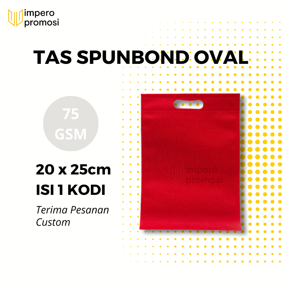 

Impero - GOODIE BAG OVAL SPUNBOND 20X25 MURAH HARGA KODIAN Warna Merah