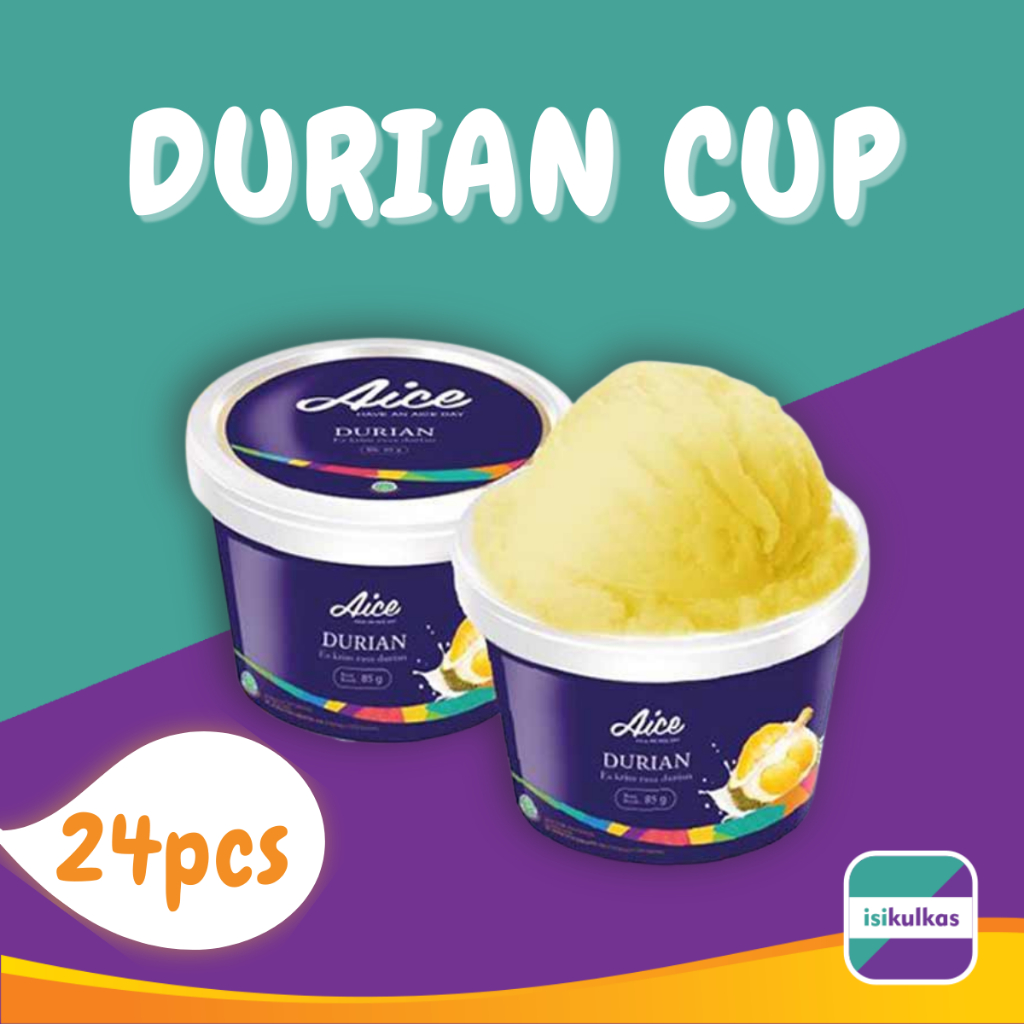 

Aice Ice Cream Durian Cup (1 karton = isi 16 pcs) Eskrim