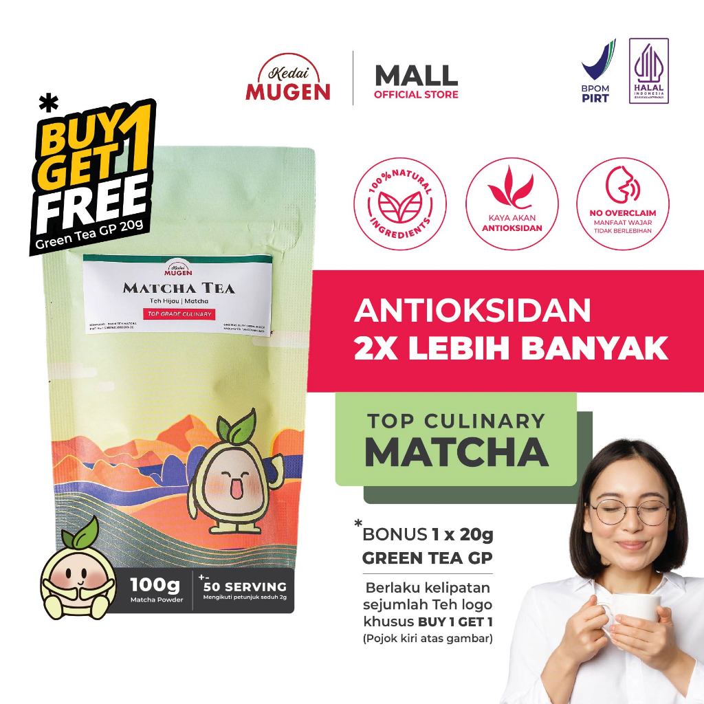 

Teh Matcha Jepang/ Pure Japanese Matcha Tea Culinary Kedai Mugen 100g