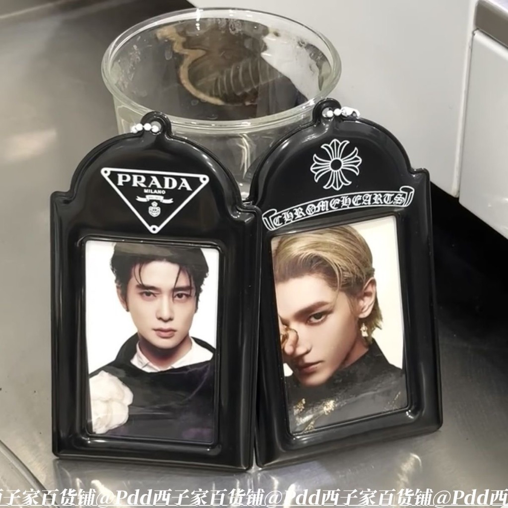 Card Holder Cahol pvc photocard pc id photo transparant clear glitter jeans butterfly coquette silve