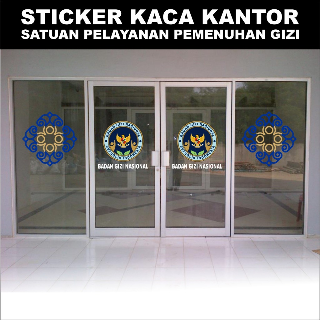 STICKER KACA KANTOR LOGO BADAN GIZI NASIONAL STICKER LOGO MBG STICKER LOGO BATIK MBG