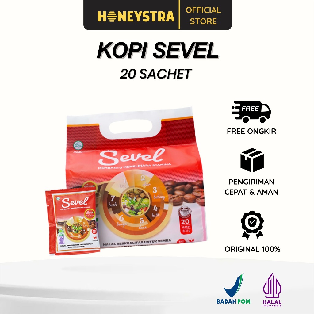 

Kopi 7 Elemen Sevel 20 Sachet HNI HPAI Original Minuman Kesehatan