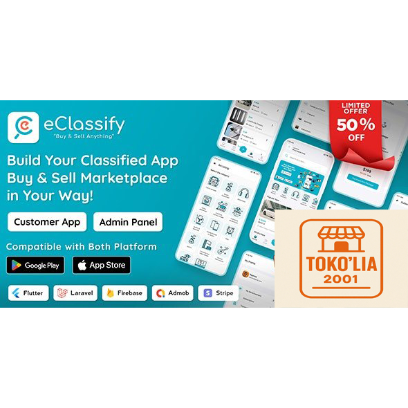 Source Code Aplikasi eClassify v2.6.0 - Marketplace Iklan Baris Flutter + Laravel