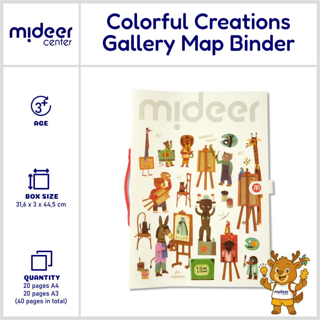 Mideer Colorful Creations Gallery Map Binder Pocket A3 A4 Storage Binder