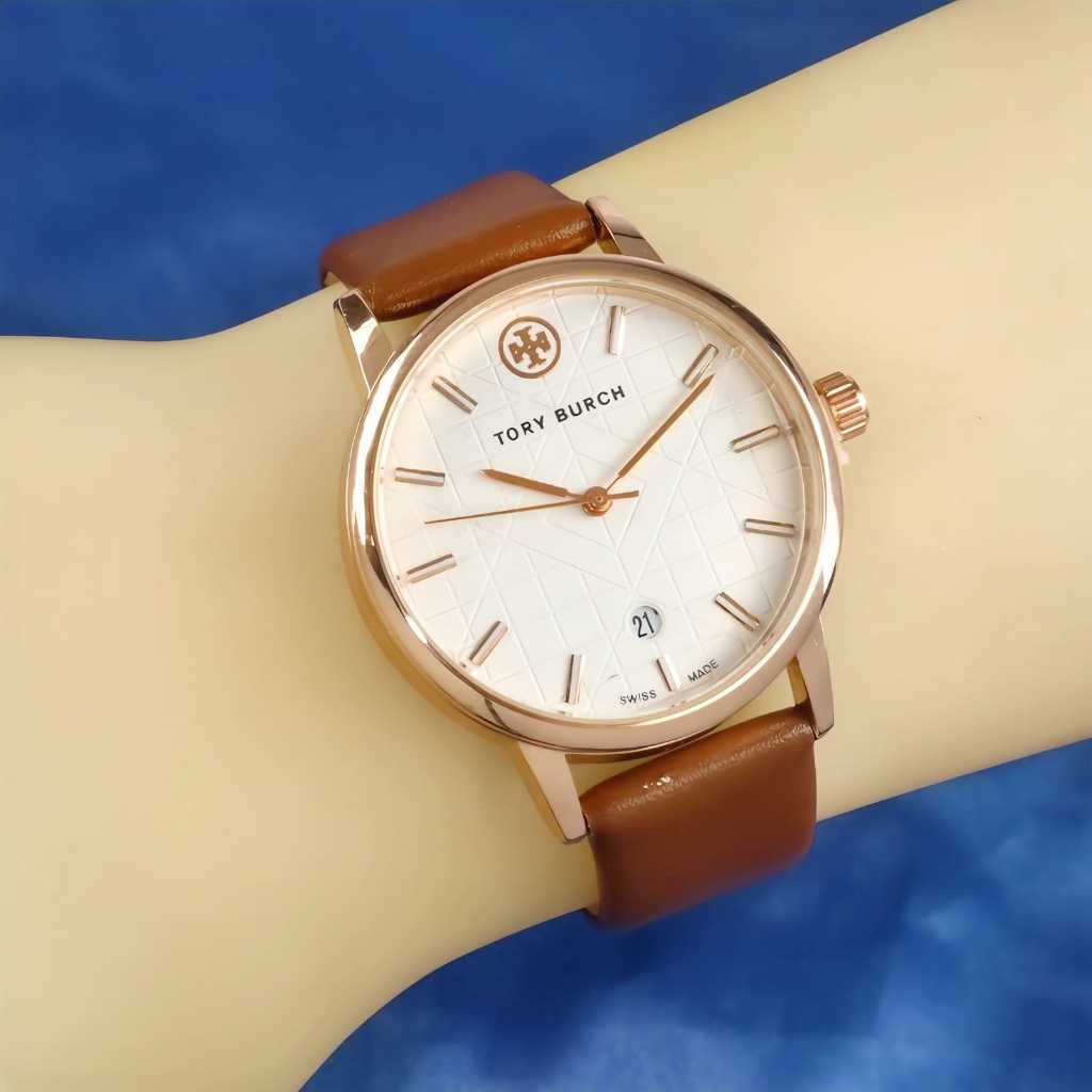 ( BISA COD ) jam tangan wanita TORY BURCH KULIT TB-9822