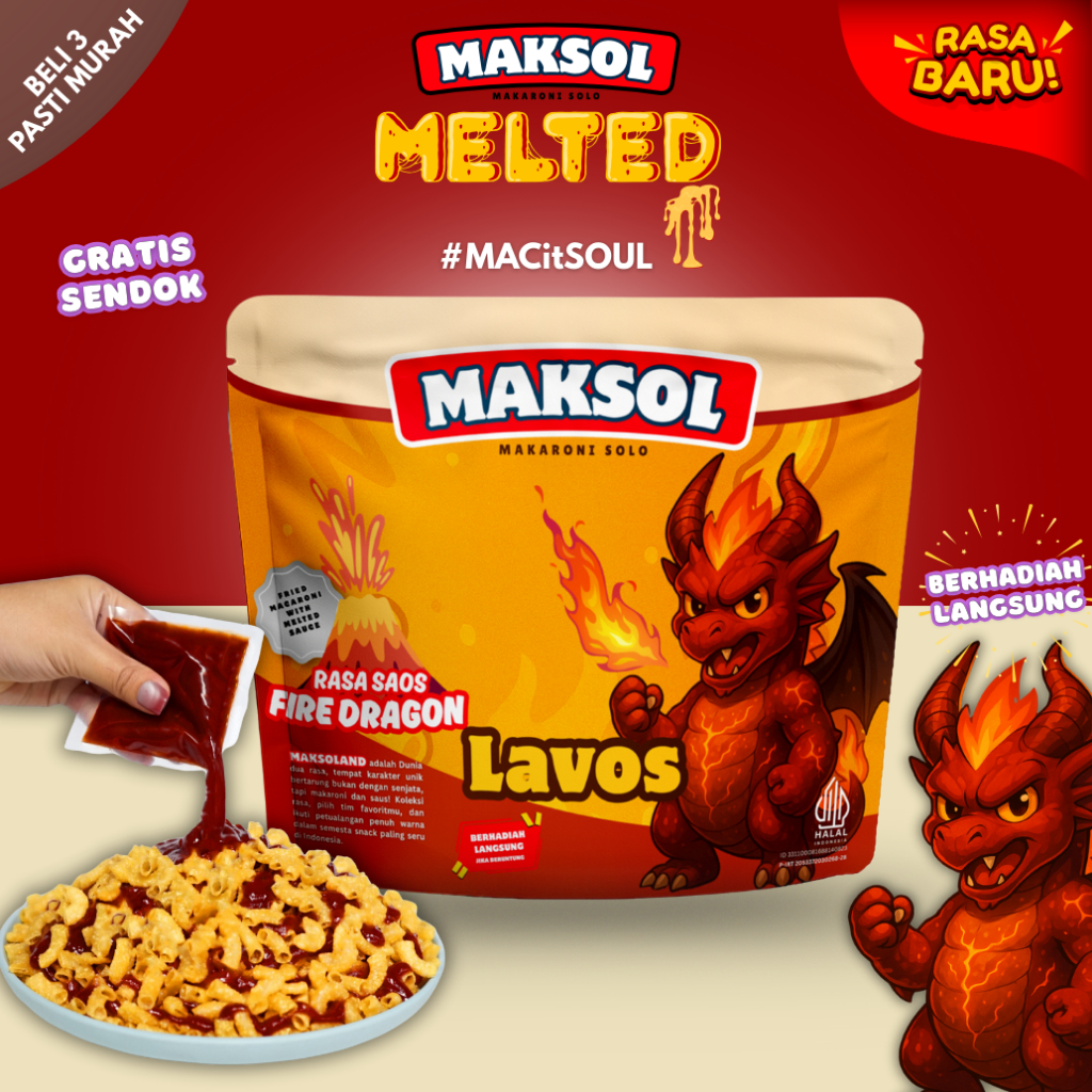 

MAKSOL SAOS MELTED - MAKRONI SOLO SAOS MAKARONI LUMER PEDAS ENAK