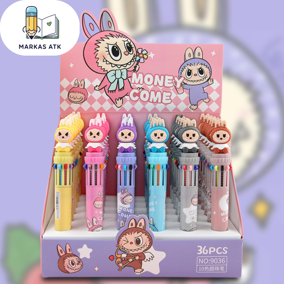 

Pulpen 10 Warna Labubu Pop Mart The Monsters 10 in 1 Cetek Warna Warni Pena Bolpen Untuk Jurnal Gambar ATK Sekolah Kado Anak Murah COD