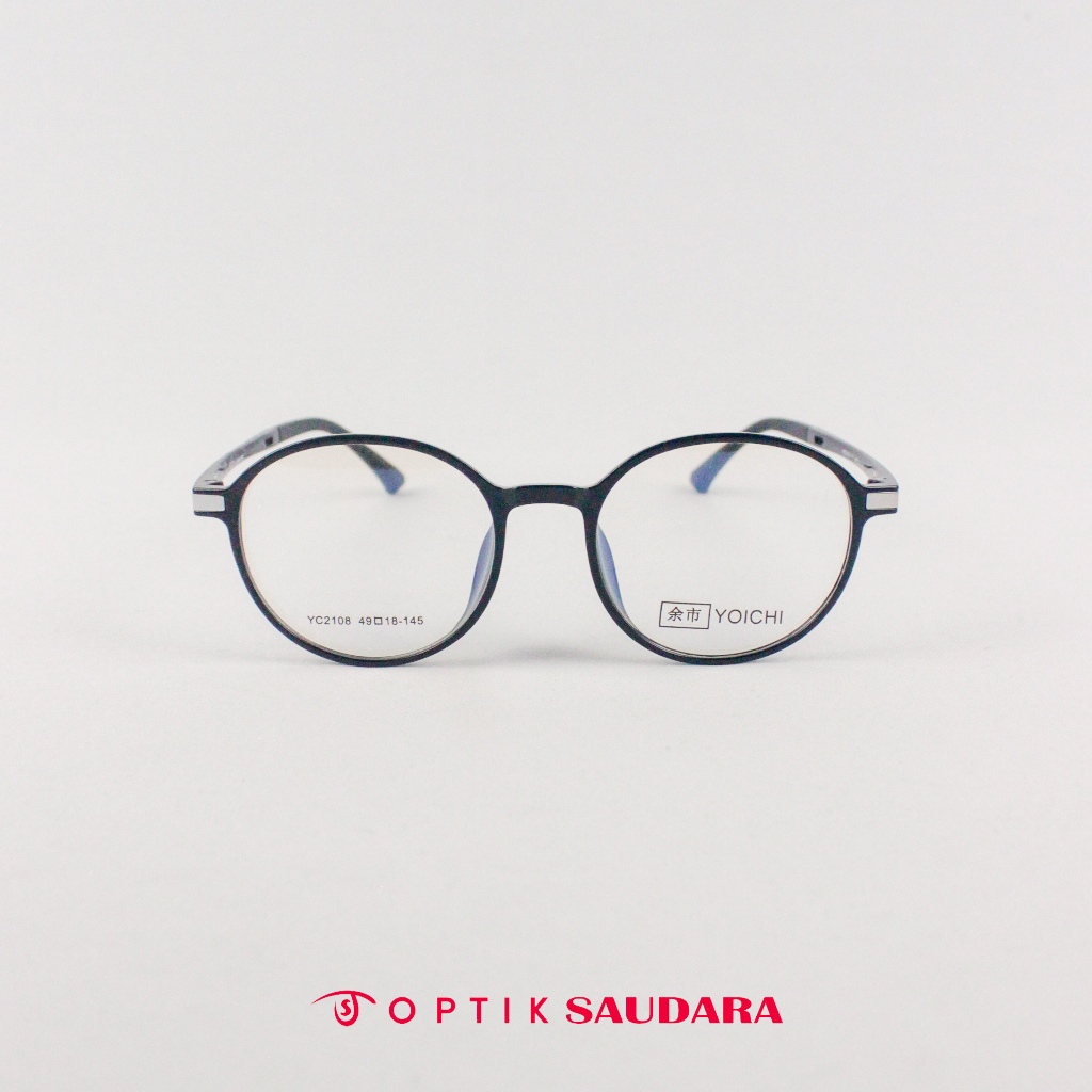 Optik Saudara - Frame Yoichi - Kacamata Wanita Fashion Model Bulat Ringan F YC2108 C1 49