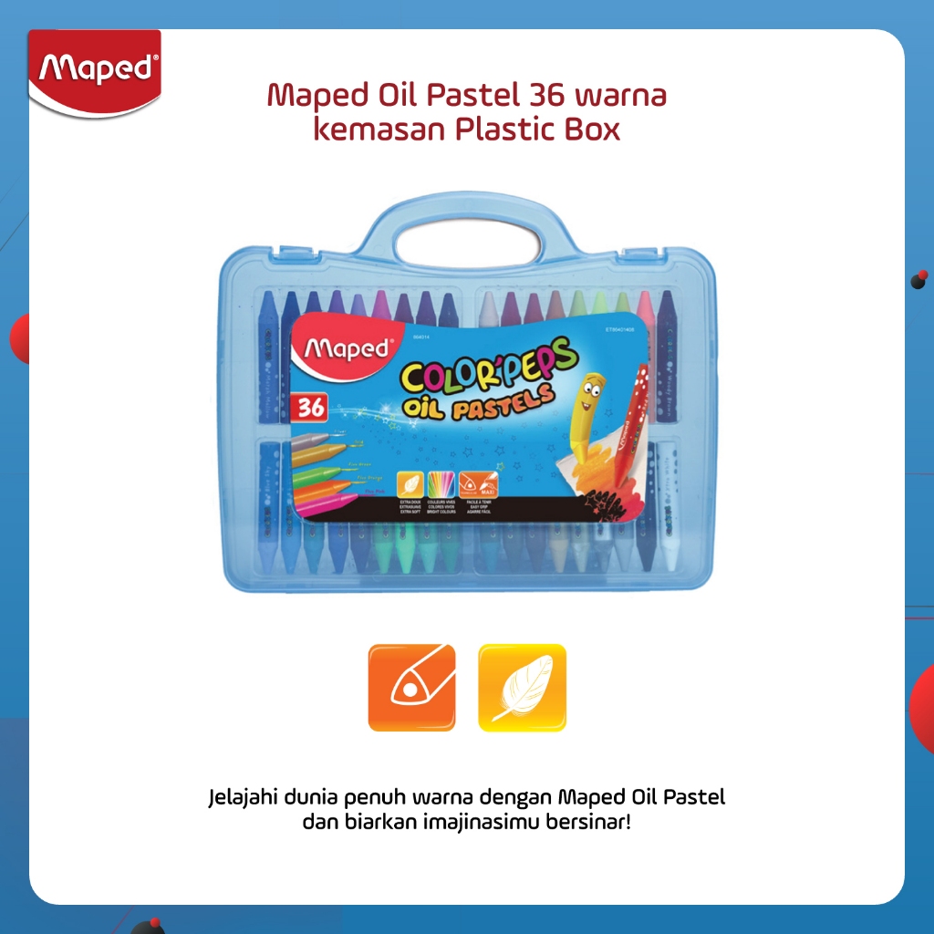 

Maped Oil Pastel 36 warna kemasan Plastic Box