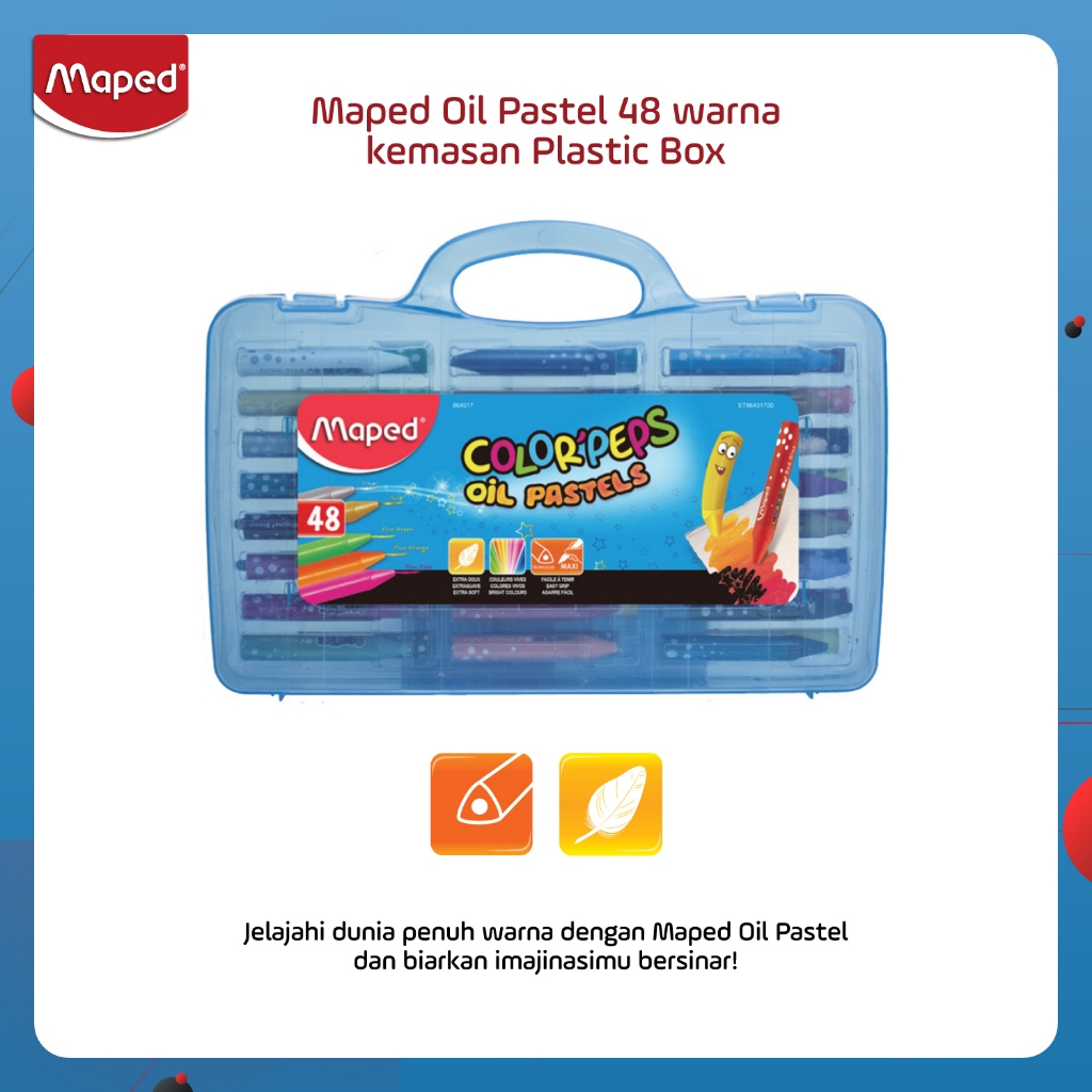 

Maped Oil Pastel 48 warna kemasan Plastic Box