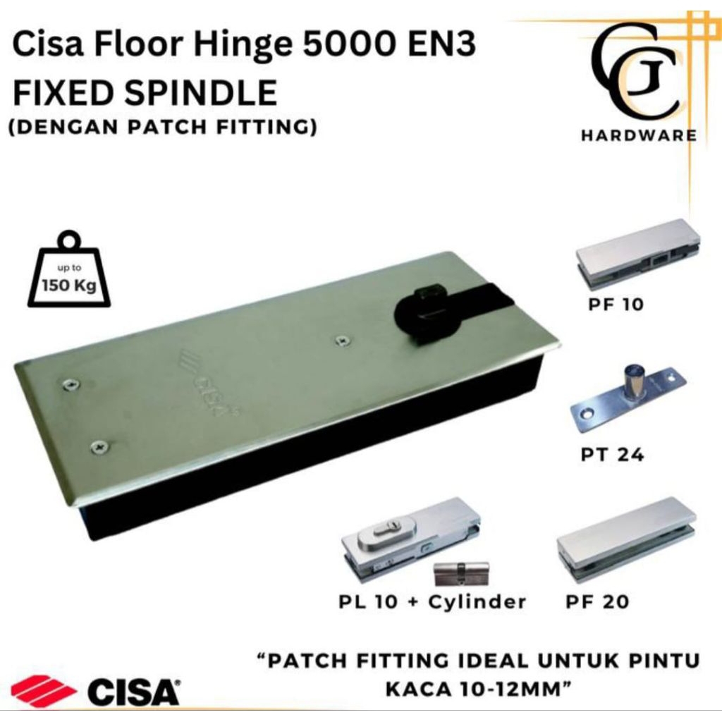 Floor Hinge/CISA/Engsel Tanam/BTS 84/Engsel Pintu Kaca Tanam