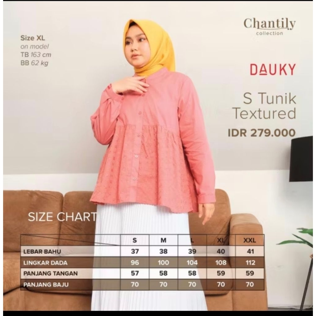 S tunic textured frill tunik dauky promo