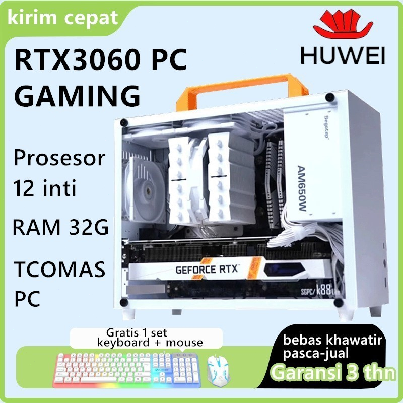 PC Rakitan Gaming Fullset Intel Core i7 9700 RAM 32gb SSD 512gb Lengkap LED 24 Inci Keyboard Mouse G