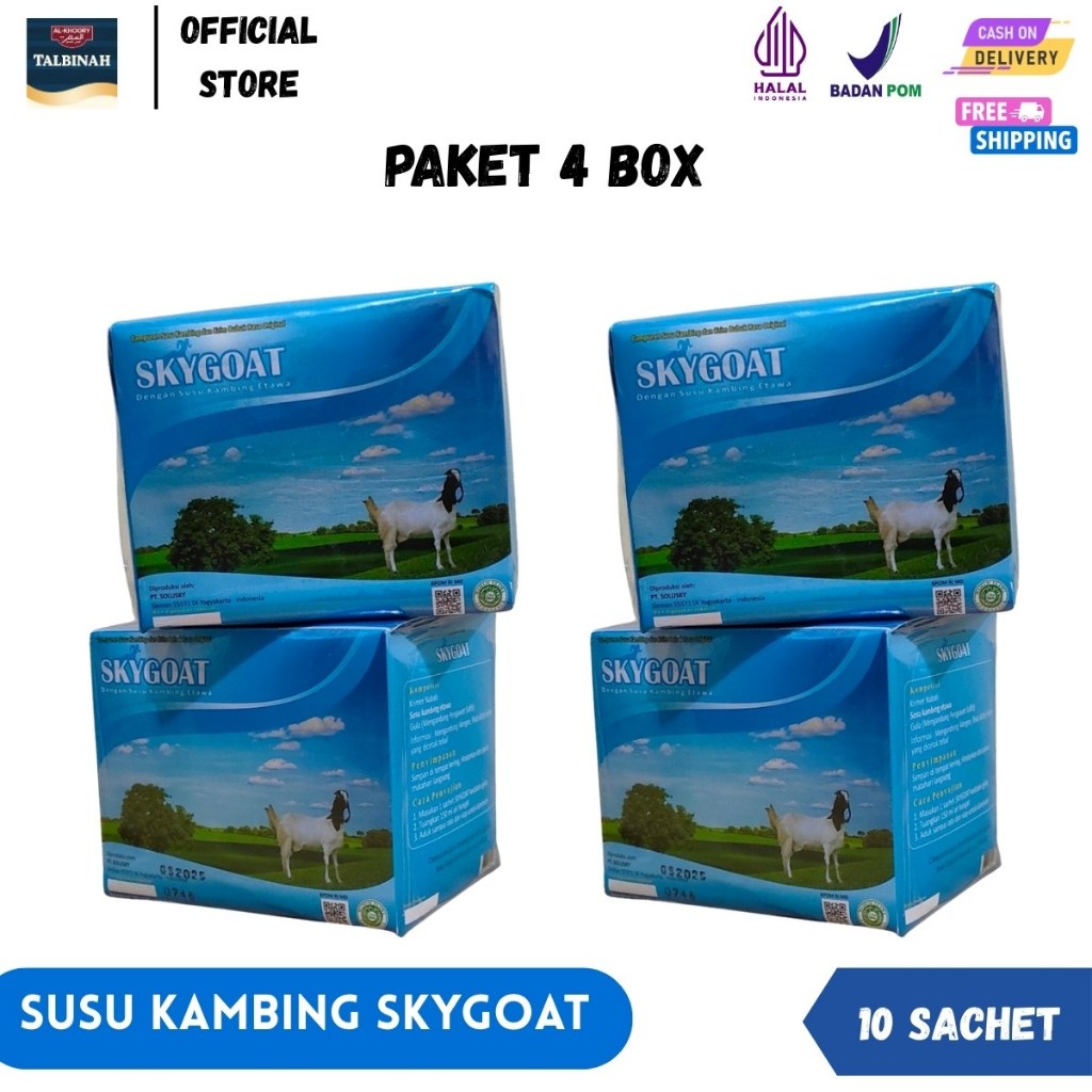 

SKYGOAT 4 BOX - Susu Kambing Etawa Bubuk Rasa Original Full Cream Sky Goat BPOM