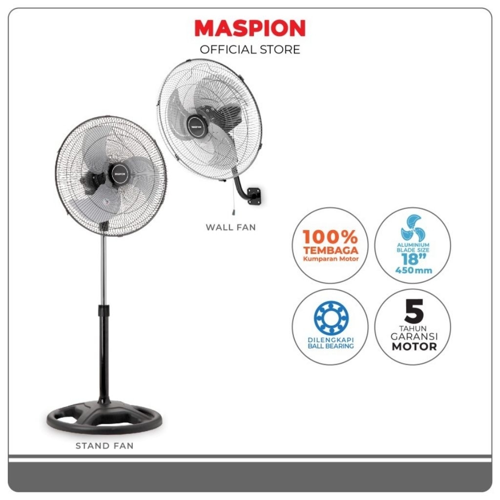 Kipas Angin Power Fan Maspion PW 453 / PW Power Fan Maspion PW453