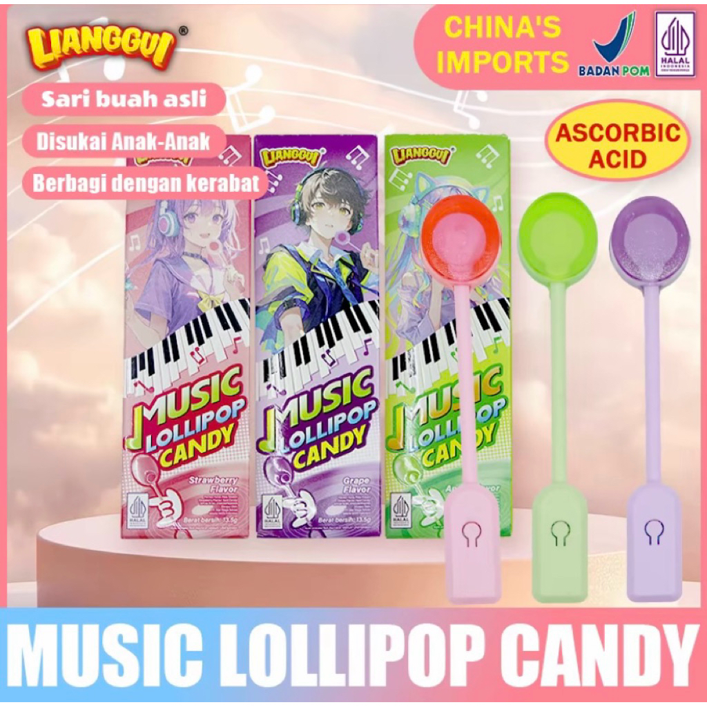 

(HALAL) LIANGGUI LOLLIPOP MUSIK (RASA STROBERI, ANGGUR, APEL) COCOK UNTUK INTERAKSI ANAK-ANAK/GAME PESTA/HADIAH HARI RAYA, PERMEN RASA BUAH MENARIK, DILENGKAPI FUNGSI MUSIK UNTUK MENAMBAH KESERUAN, TIGA RASA BUAH SEGAR, KEMASAN SATUAN MUDAH DI BAWA