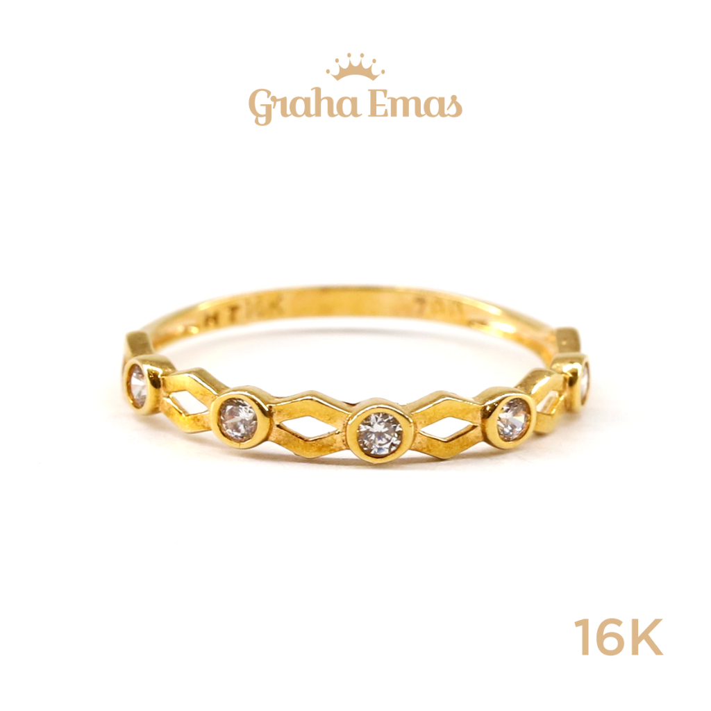 Graha Emas Cincin Emas Kuning Listring 16K - Yellow Gold Listring Model Ring 16 Carat M752