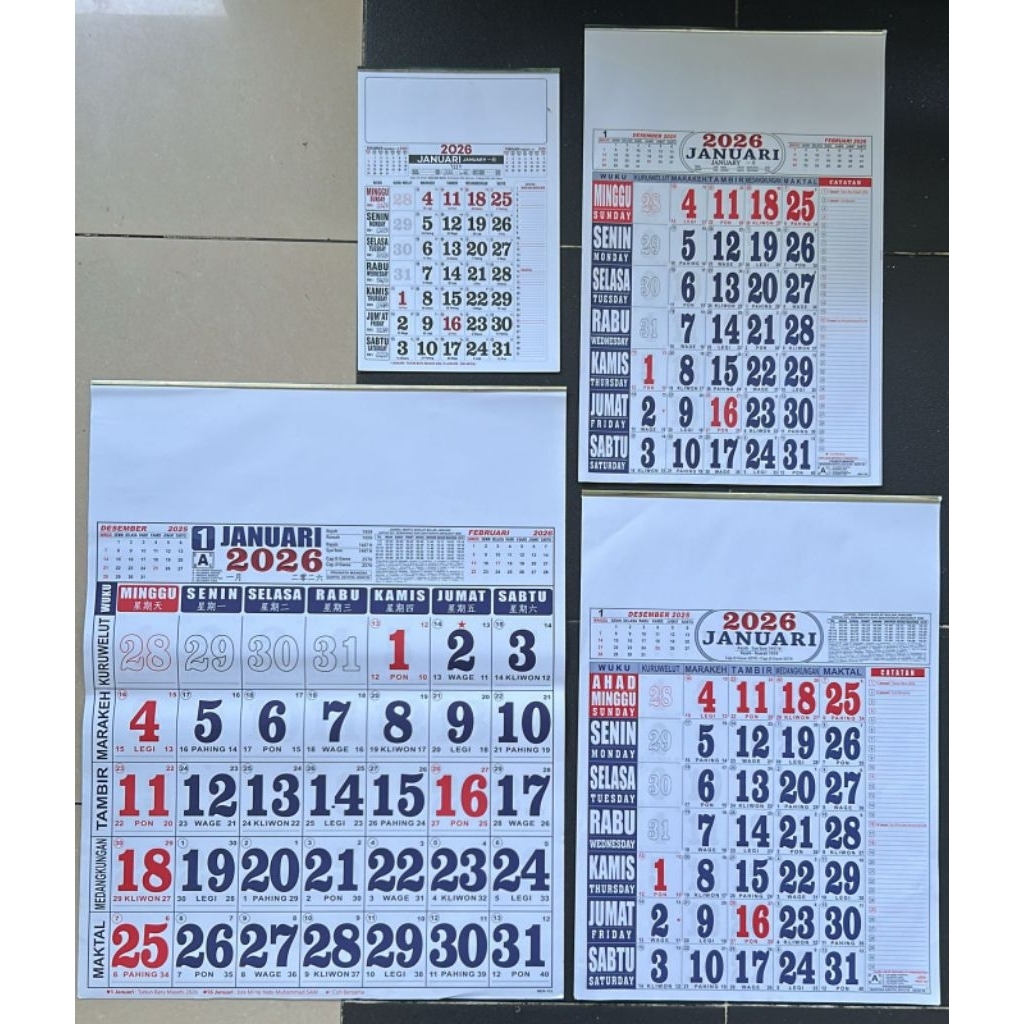 

Kalender dinding kerja 2026