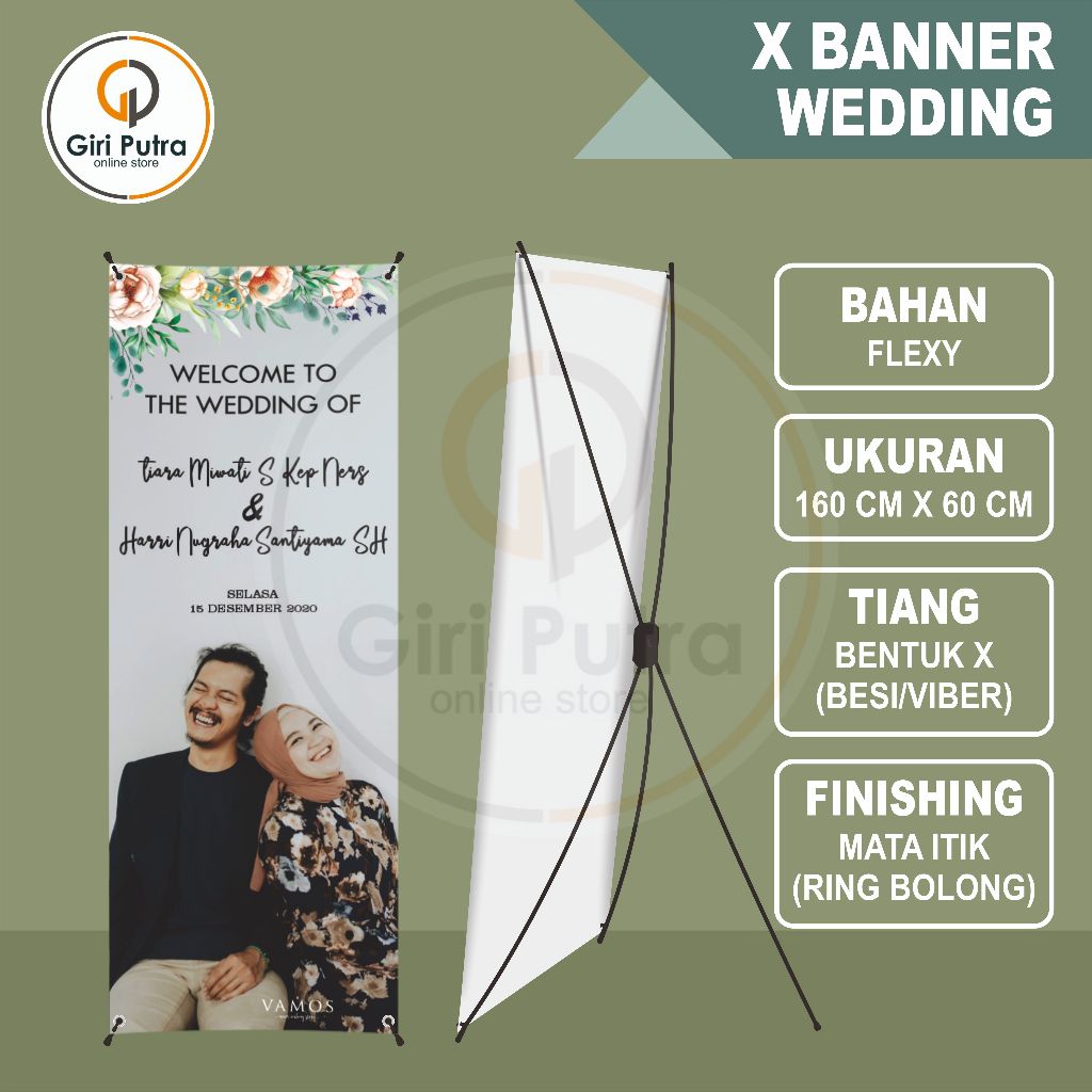 X Banner Wedding / Standing Banner Pernikahan / X Banner Pernikahan