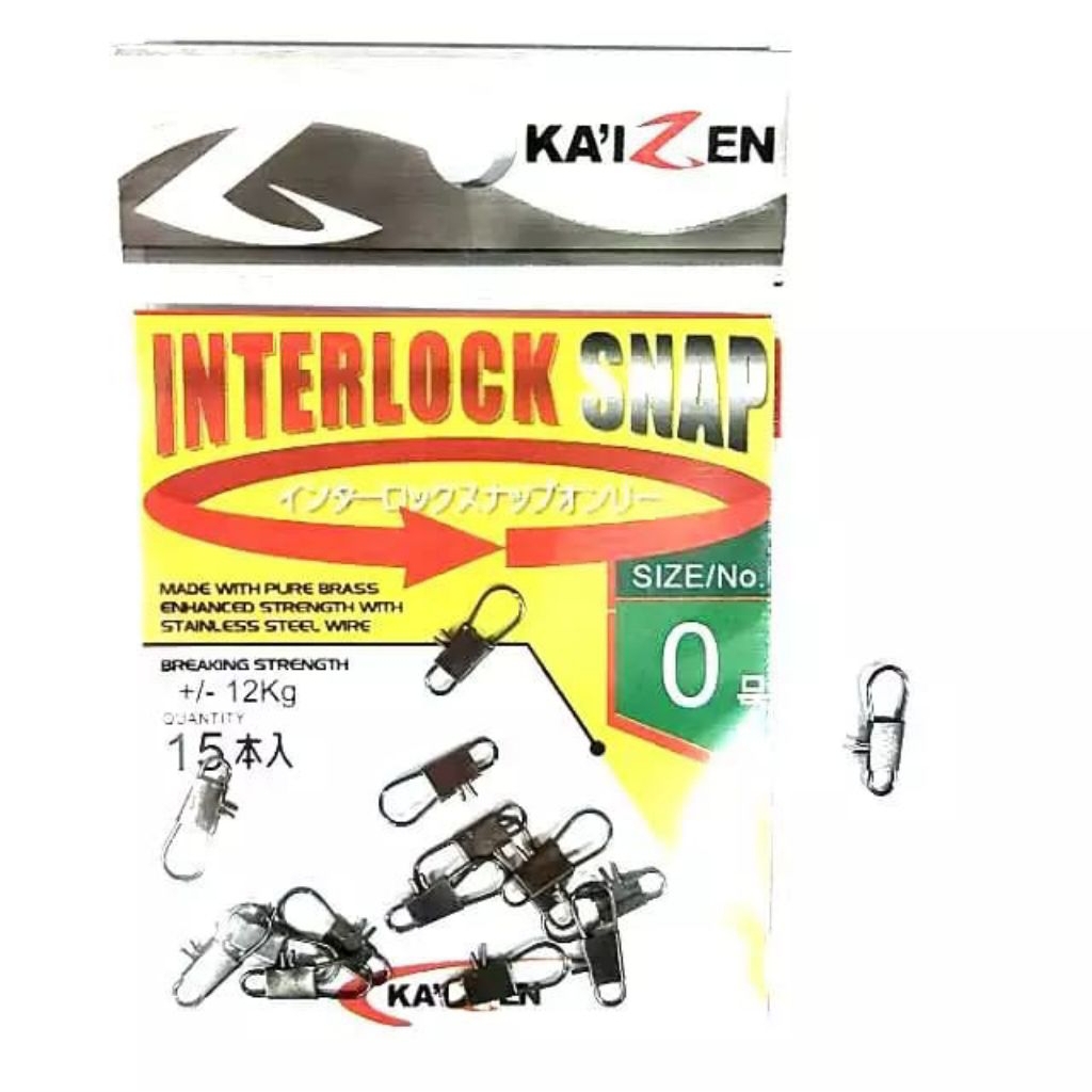 Peniti Kaizen INTERLOCK SNAP | Rangkaian pancing | Kilikili pancing | Alat pancing original