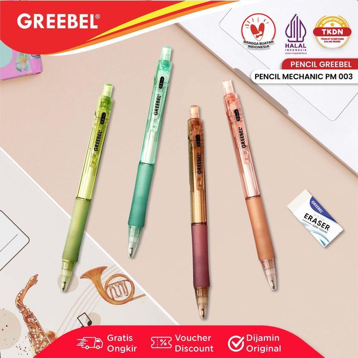 

GREEBEL Pensil Mekanik PM-003 Dinoday 0,5 MM (1 BUAH) / Mechanical Pencil Penghapus