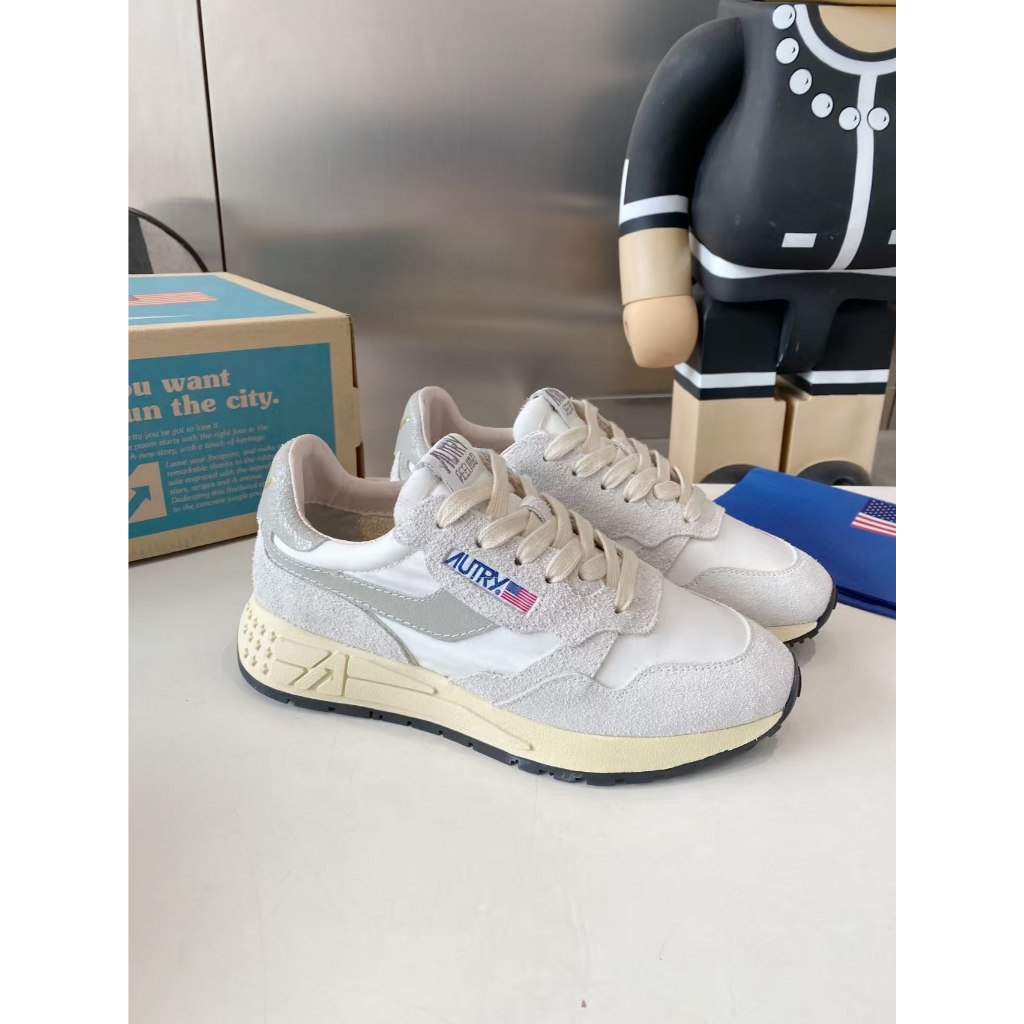 AUTRY nylon simple and fashionable low top casual shoes for men/women, gray and white