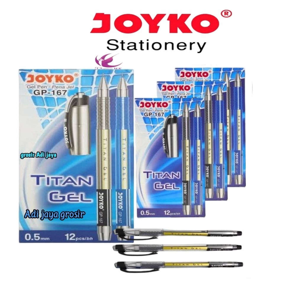 

Joyko Pulpen Gel PENA JEL JOYKO GP-167 0.5mm Hitam 12pcs Isi 12pcs Tinta Gel Kaya Warna Tahan Lama Cepat Kering Ergonomis untuk Kantor Sekolah Rumah