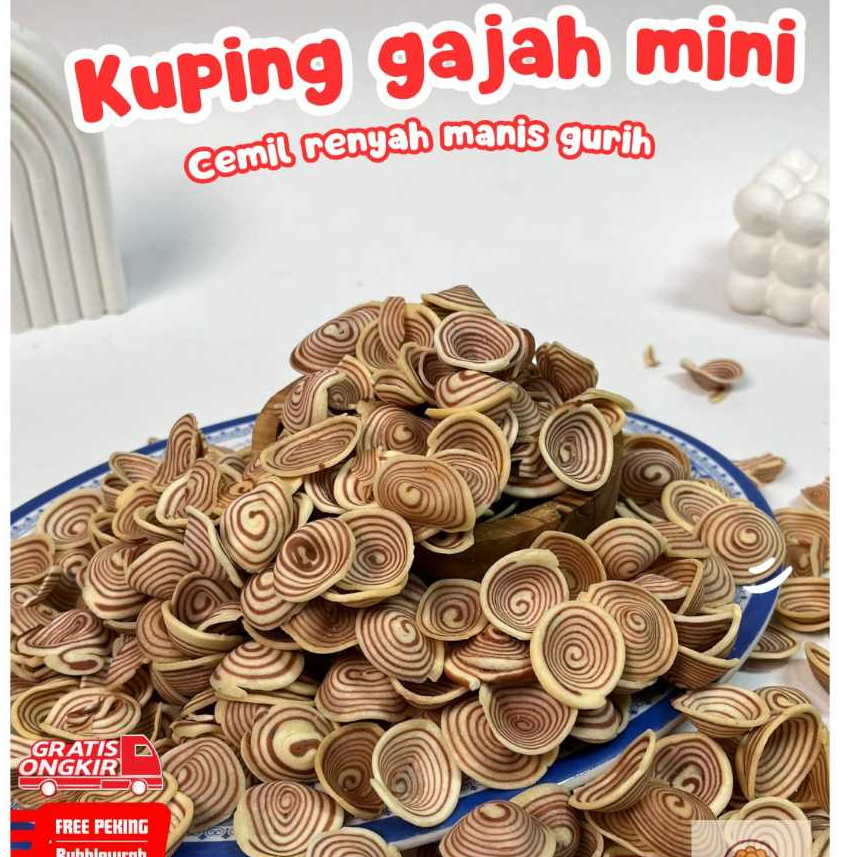 

Kuping Gajah Mini Cemilan Snack Renyah Manis Gurih Cemilan Tradisional jadul 250gr 500gr