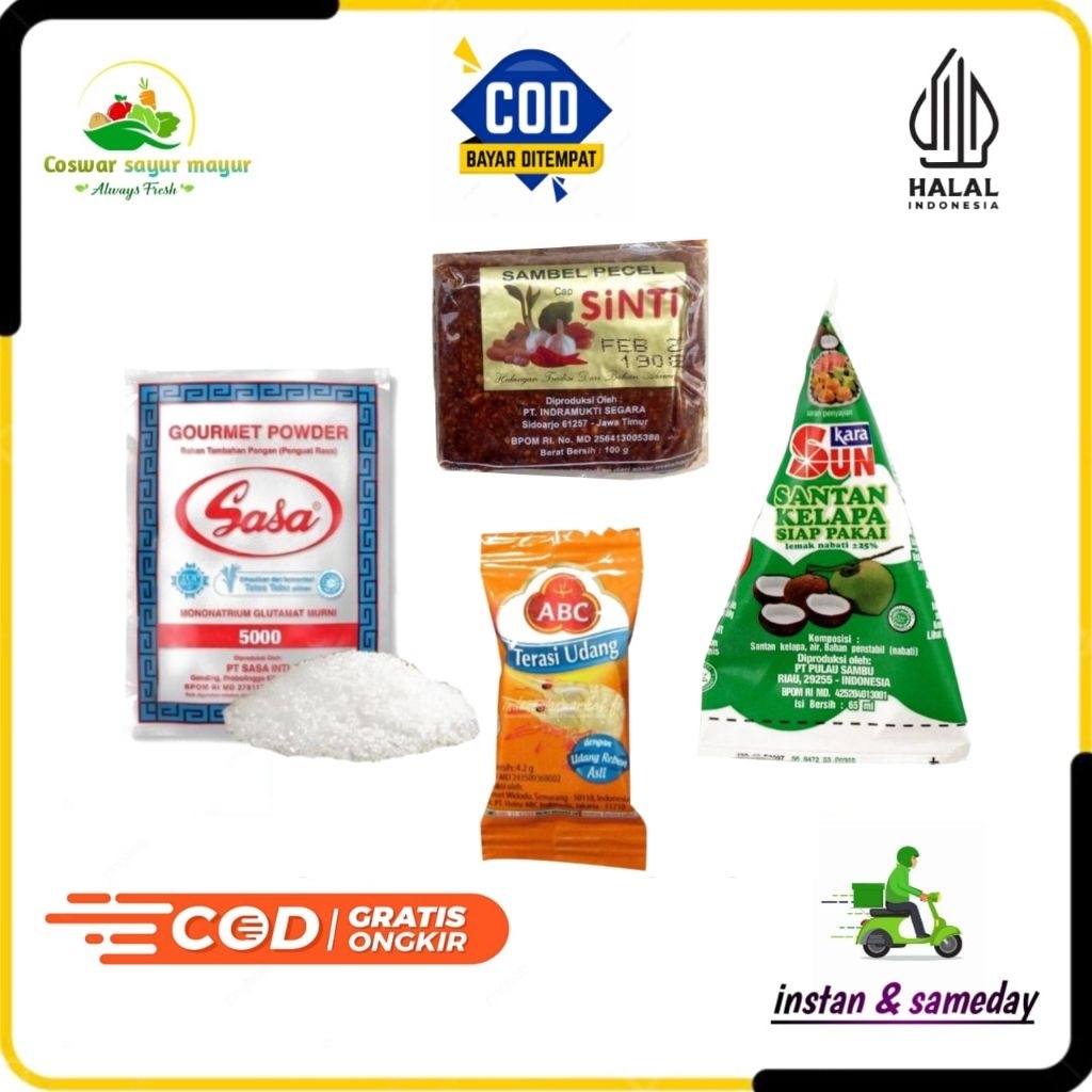 

bumbu dapur penyedap masakan / santan kara / sambel pecel /terasi udang / Sasa