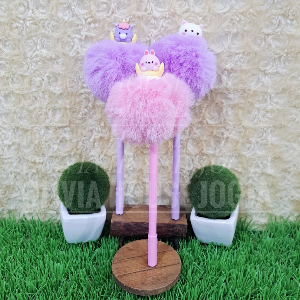 

Bolpoin Animal Pompom Pen Rabbit Foxy Bolpoin Binatang Pompom