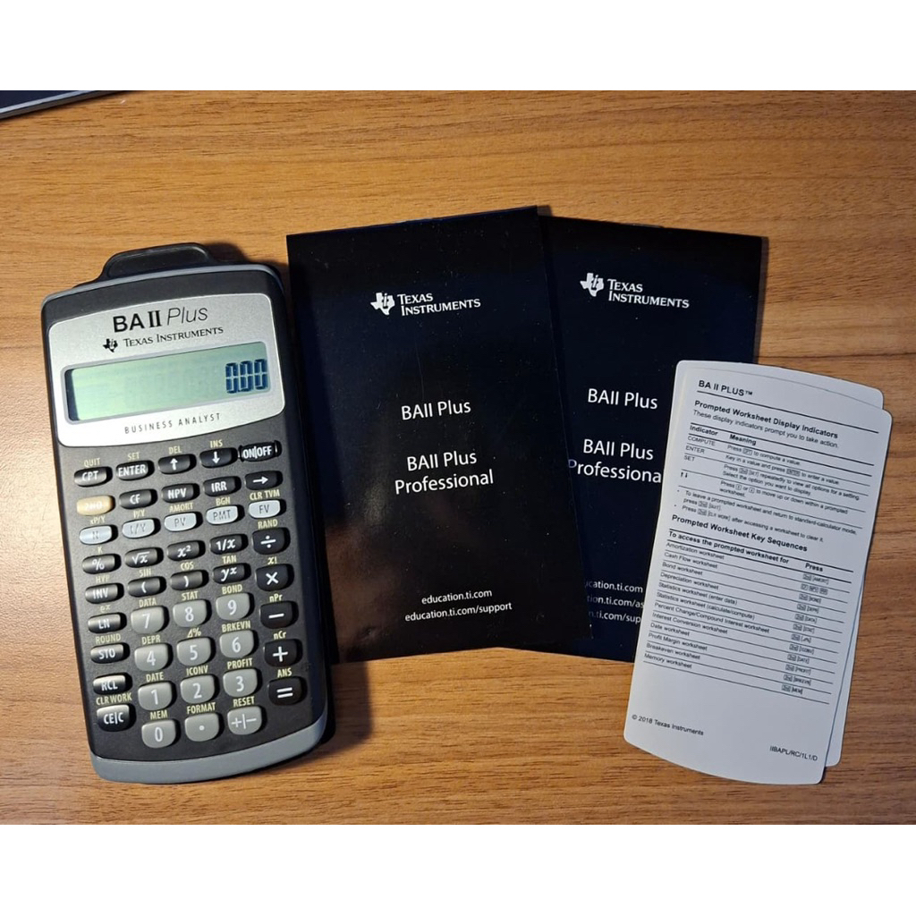 

FINANCIAL CALCULATOR - TEXAS INTRUMENTS BA II PLUS