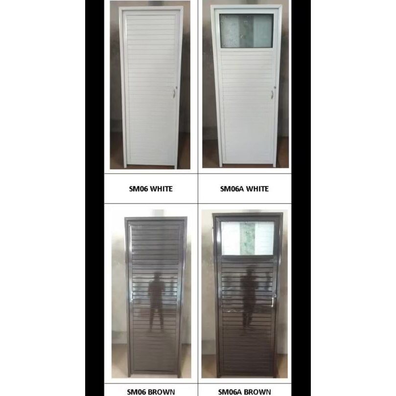 PINTU KAMAR MANDI ALUMUNIUM, PUTIH, COKLAT, BROWN, SM06 WHITE, SM06A WHITE, SM06 BROWN