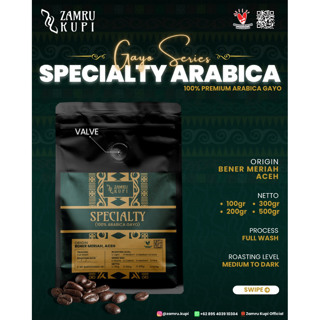 

Zamru Kupi | 200gr | 100% Specialty Arabica Gayo