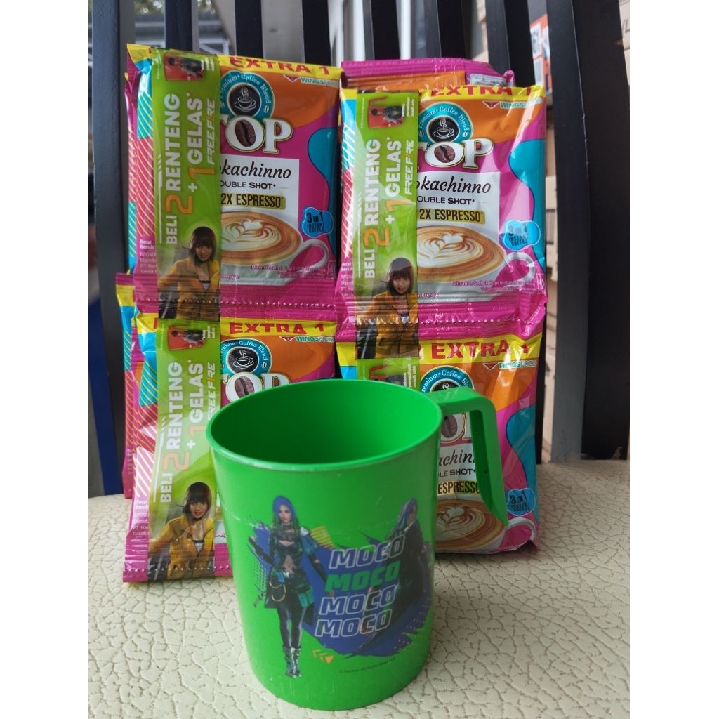 

Top mokacino 2 renceng 30 pcs free gelas cantik
