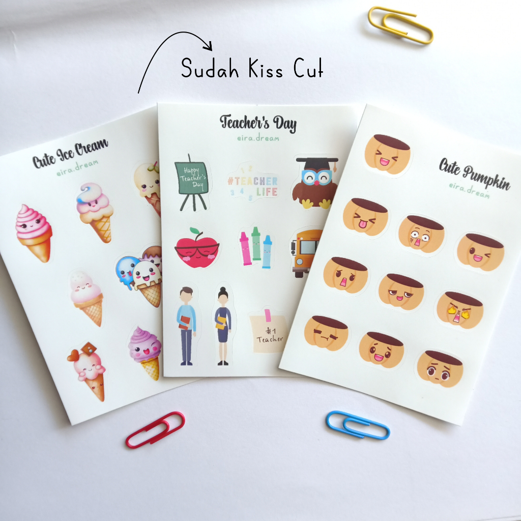 

Stiker Ice Cream Anti Air Sticker Aesthetic Lucu Kiss Cut A7