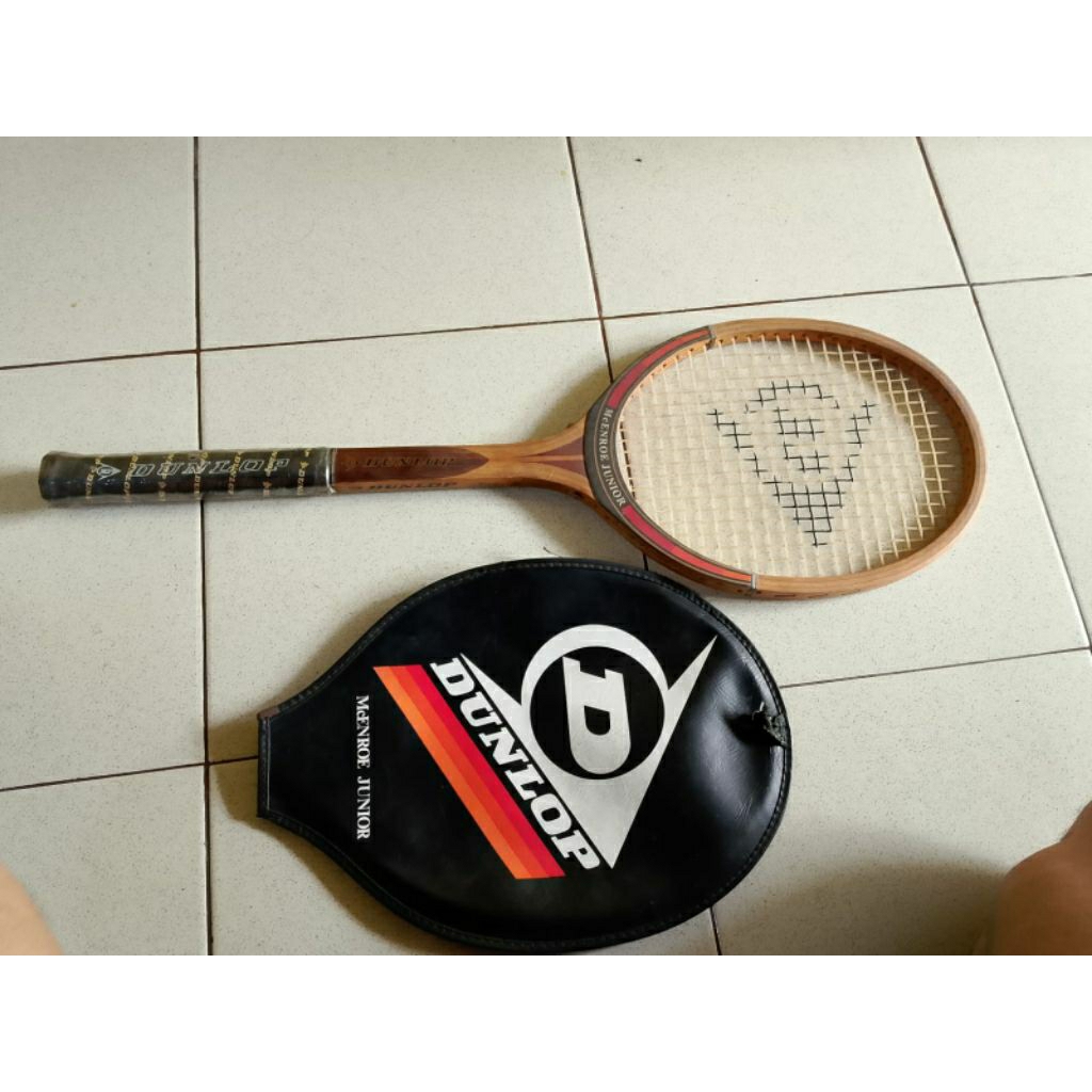 Raket Jadul bahan Kayu Merk Dunlop Asli/Original