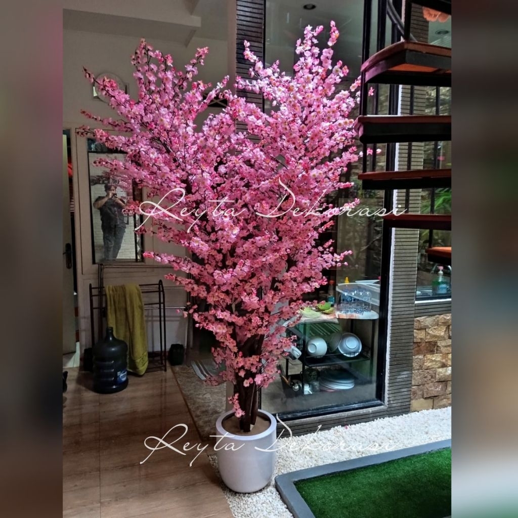 Pohon Bunga Sakura Besar/sakura hias Plastik Artificial Dekorasi