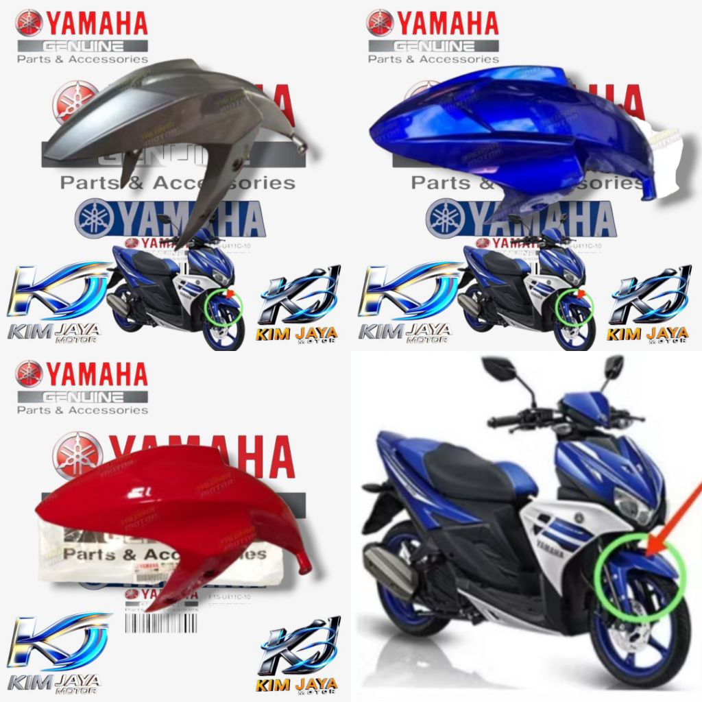 spakbor depan aerox 125 biru original