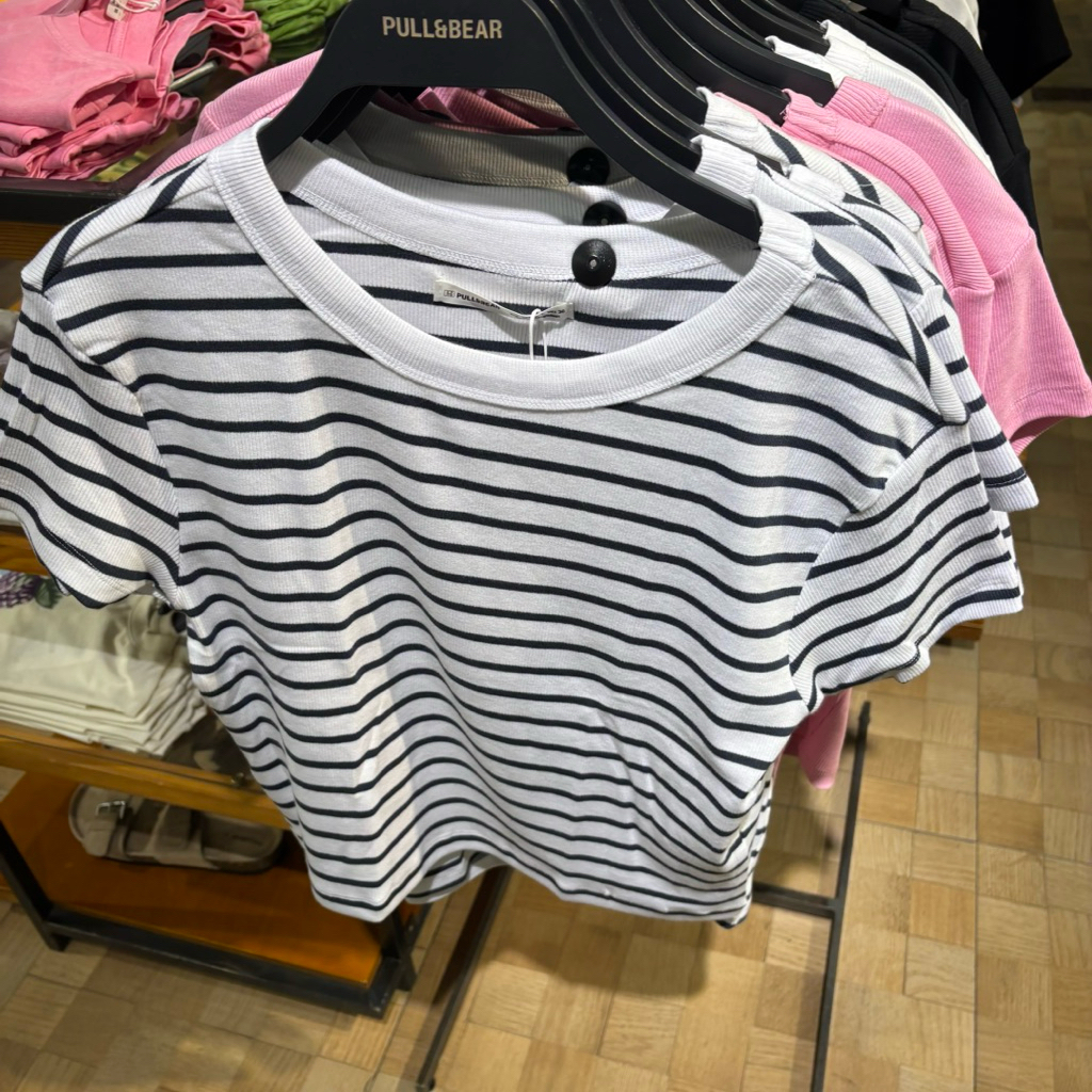 Kaos t-shirt rib crop pull&bear new arrival