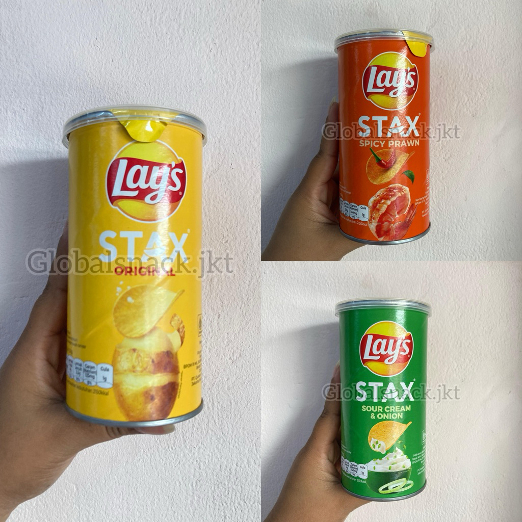 

LAY / LAY’s STAX SOUR CREAM / SPICY PRAWN / ORIGINAL 70g