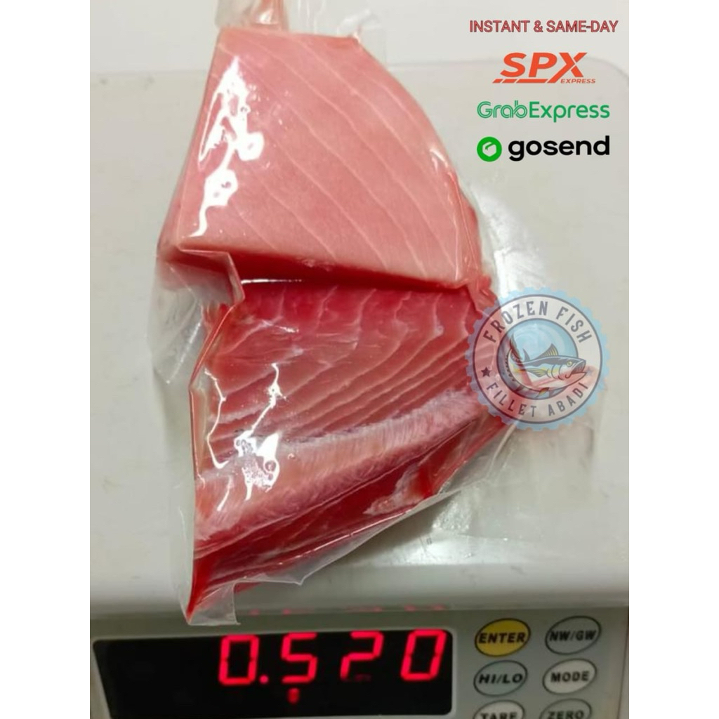 

Ikan Tuna Steak Otoro BlueFin Premium 500gram Grade Export Best Quality