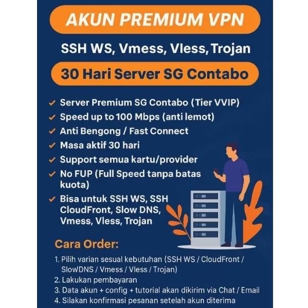 Config VPN SSH WS, Vmess, Vless, Trojan