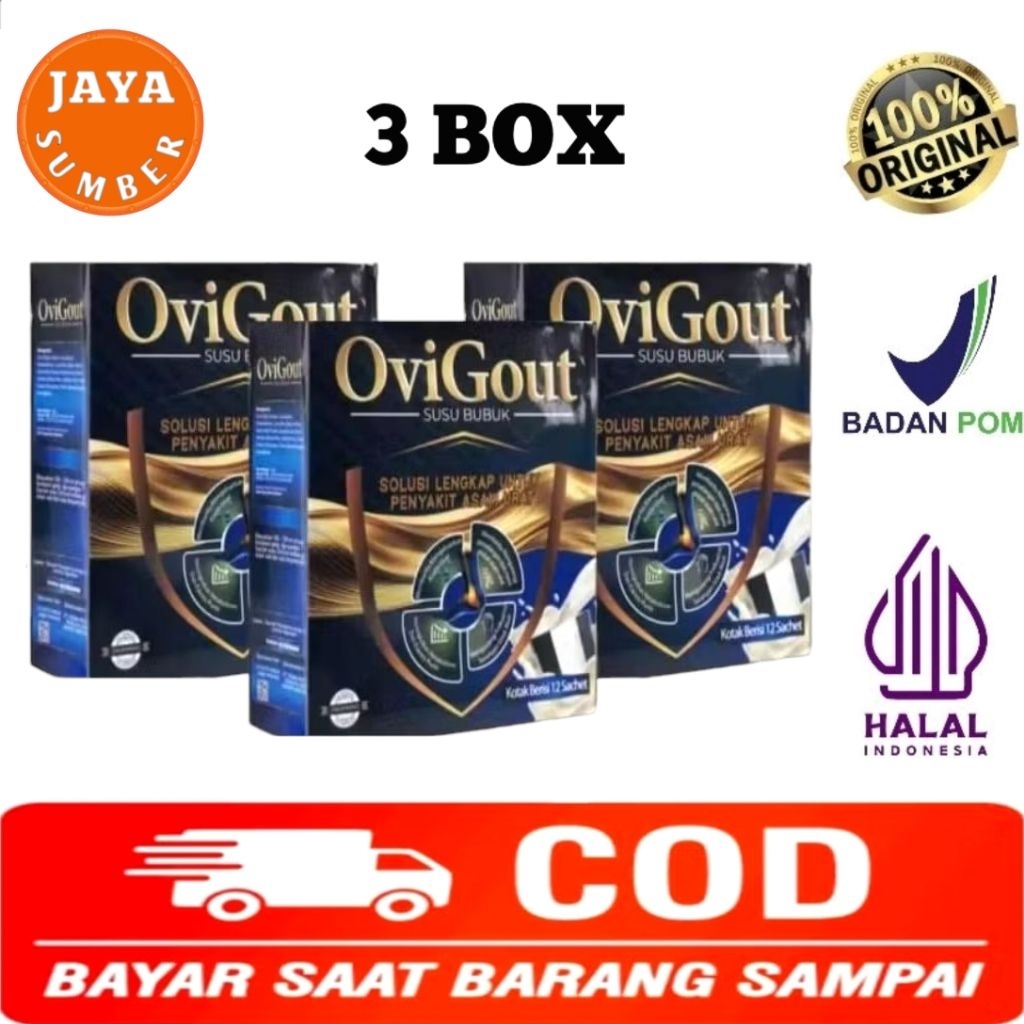 

PROMO PAKET 3 BOX OVIGOUT MILK SUSU OBAT ASAM URAT, KOLESTROL, NYERI PADA TULANG DAN SENDI