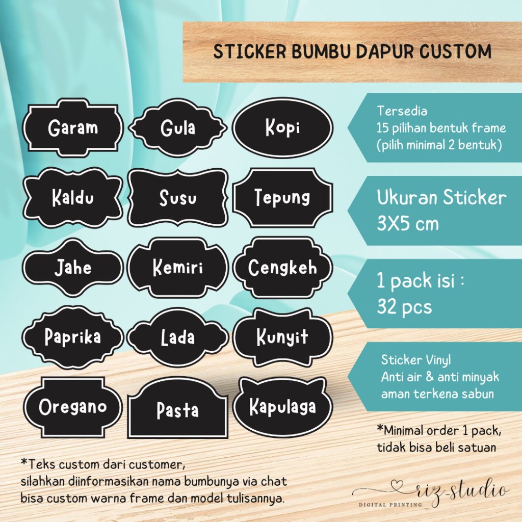 

STICKER BUMBU DAPUR BISA CUSTOM