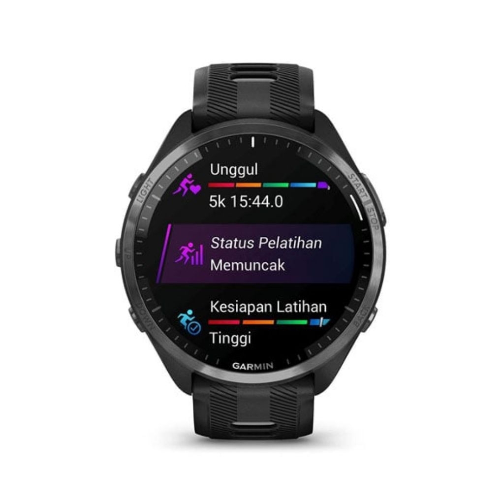 Jam Tangan Pria Garmin Forerunner 965 Original Smartwatch Digital Dial Black Silicone Strap