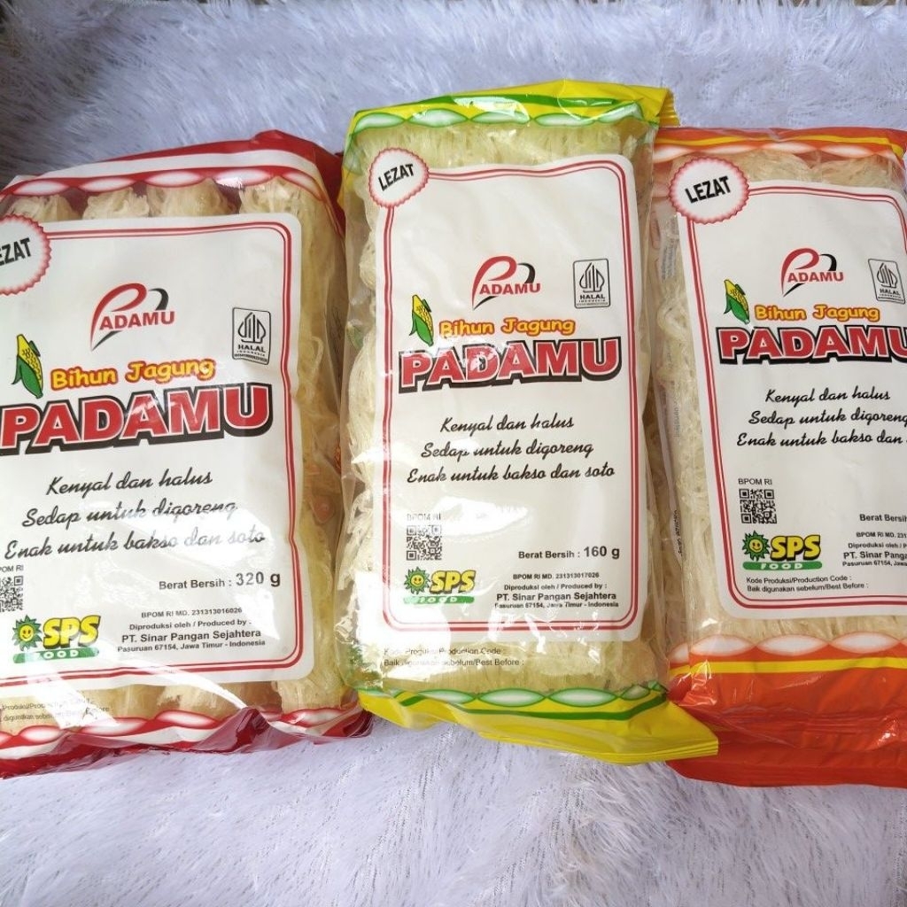 

Bihun Padamu 320g-jagung mie lezat 60g jagung mie lezat 160g