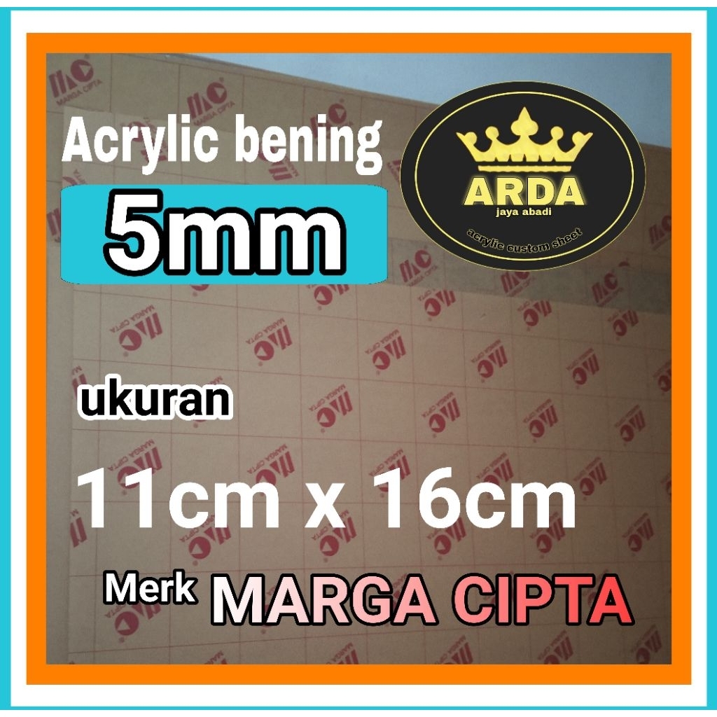 

akrilik 5mm bening 11 x 16 akrilik lembaran marga cipta